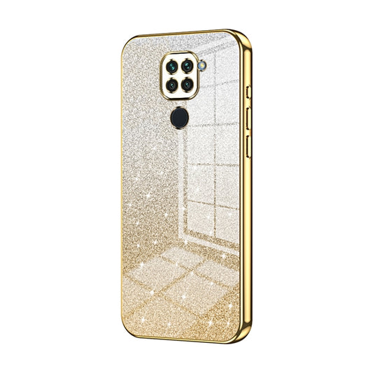 For Xiaomi Redmi Note 9 / 10X 4G Gradient Glitter Powder Electroplated Phone Case(Gold) - Xiaomi Cases by PMC Jewellery | Online Shopping South Africa | PMC Jewellery | Buy Now Pay Later Mobicred