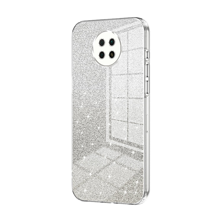 For Xiaomi Redmi Note 9 5G / Note 9T Gradient Glitter Powder Electroplated Phone Case(Transparent) - Xiaomi Cases by PMC Jewellery | Online Shopping South Africa | PMC Jewellery | Buy Now Pay Later Mobicred