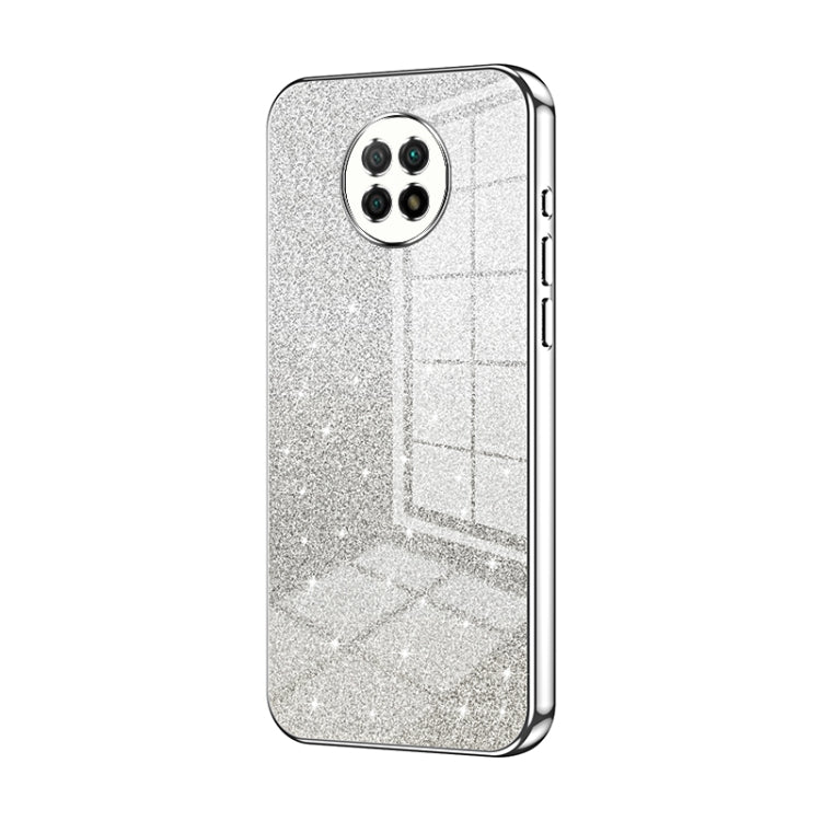 For Xiaomi Redmi Note 9 5G / Note 9T Gradient Glitter Powder Electroplated Phone Case(Silver) - Xiaomi Cases by PMC TechLife | Online Shopping South Africa | PMC TechLife | Buy Now Pay Later Mobicred