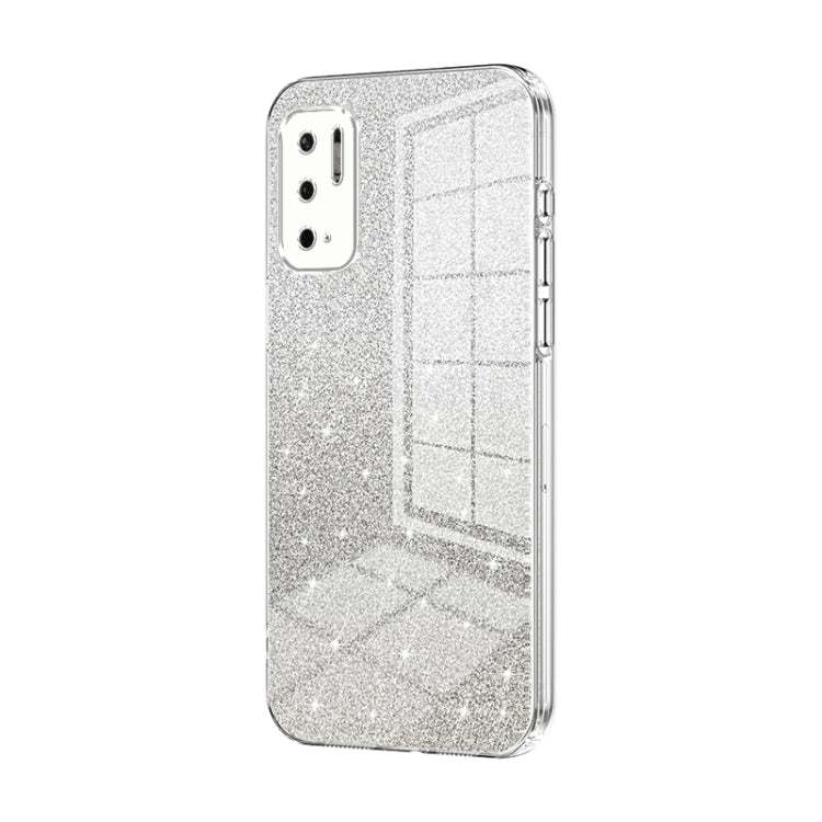 For Xiaomi Redmi Note 10 5G / Note 10T 5G Gradient Glitter Powder Electroplated Phone Case(Transparent) - Xiaomi Cases by PMC Jewellery | Online Shopping South Africa | PMC Jewellery | Buy Now Pay Later Mobicred