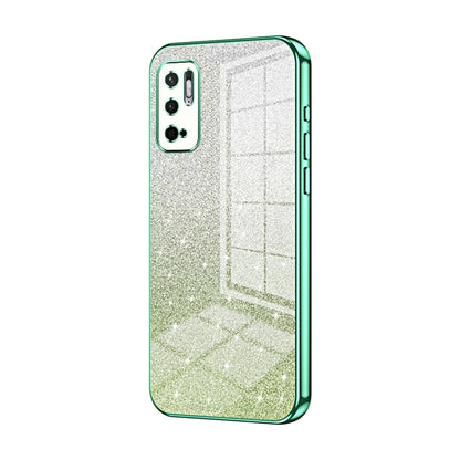 For Xiaomi Redmi Note 10 5G / Note 10T 5G Gradient Glitter Powder Electroplated Phone Case(Green) - Xiaomi Cases by PMC Jewellery | Online Shopping South Africa | PMC Jewellery | Buy Now Pay Later Mobicred