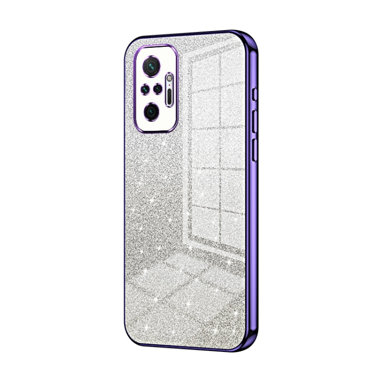 For Xiaomi Redmi Note 10 Pro/10 Pro Max Gradient Glitter Powder Electroplated Phone Case(Purple) - Xiaomi Cases by PMC Jewellery | Online Shopping South Africa | PMC Jewellery | Buy Now Pay Later Mobicred