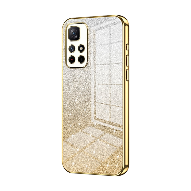 For Xiaomi Redmi Note 11T 5G/Note 11S 5G Gradient Glitter Powder Electroplated Phone Case(Gold) - Xiaomi Cases by PMC Jewellery | Online Shopping South Africa | PMC Jewellery | Buy Now Pay Later Mobicred