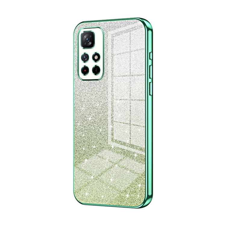 For Xiaomi Redmi Note 11T 5G/Note 11S 5G Gradient Glitter Powder Electroplated Phone Case(Green) - Xiaomi Cases by PMC Jewellery | Online Shopping South Africa | PMC Jewellery | Buy Now Pay Later Mobicred