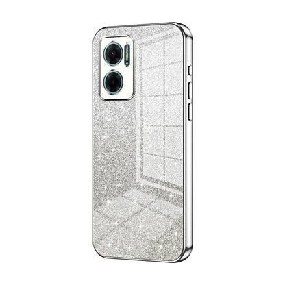 For Xiaomi Redmi Note 11E / Redmi 10 5G Gradient Glitter Powder Electroplated Phone Case(Silver) - Xiaomi Cases by PMC Jewellery | Online Shopping South Africa | PMC Jewellery | Buy Now Pay Later Mobicred