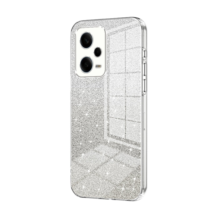 For Xiaomi Redmi Note 12 Pro 5G Gradient Glitter Powder Electroplated Phone Case(Transparent) - Xiaomi Cases by PMC Jewellery | Online Shopping South Africa | PMC Jewellery | Buy Now Pay Later Mobicred