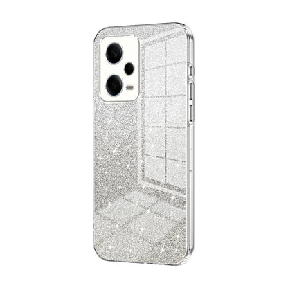 For Xiaomi Redmi Note 12 Pro 5G Gradient Glitter Powder Electroplated Phone Case(Transparent) - Xiaomi Cases by PMC Jewellery | Online Shopping South Africa | PMC Jewellery | Buy Now Pay Later Mobicred