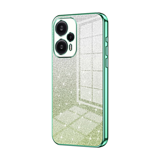 For Xiaomi Redmi Note 12 Turbo/Poco F5 Gradient Glitter Powder Electroplated Phone Case(Green) - Xiaomi Cases by PMC Jewellery | Online Shopping South Africa | PMC Jewellery | Buy Now Pay Later Mobicred