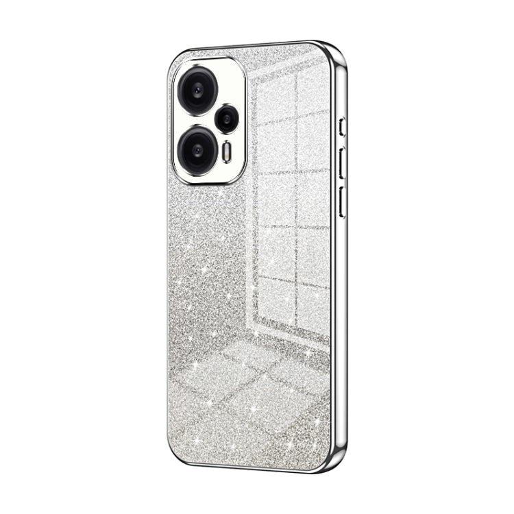 For Xiaomi Redmi Note 12 Turbo/Poco F5 Gradient Glitter Powder Electroplated Phone Case(Silver) - Xiaomi Cases by PMC Jewellery | Online Shopping South Africa | PMC Jewellery | Buy Now Pay Later Mobicred