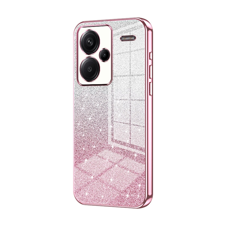 For Xiaomi Redmi Note 13 Pro+ Gradient Glitter Powder Electroplated Phone Case(Pink) - Note 13 Pro+ Cases by PMC Jewellery | Online Shopping South Africa | PMC Jewellery