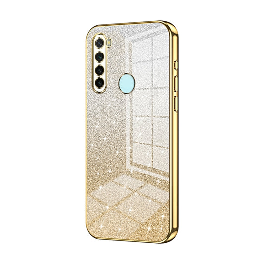 For Xiaomi Redmi Note 8 / Note 8 2021 Gradient Glitter Powder Electroplated Phone Case(Gold) - Xiaomi Cases by PMC Jewellery | Online Shopping South Africa | PMC Jewellery | Buy Now Pay Later Mobicred