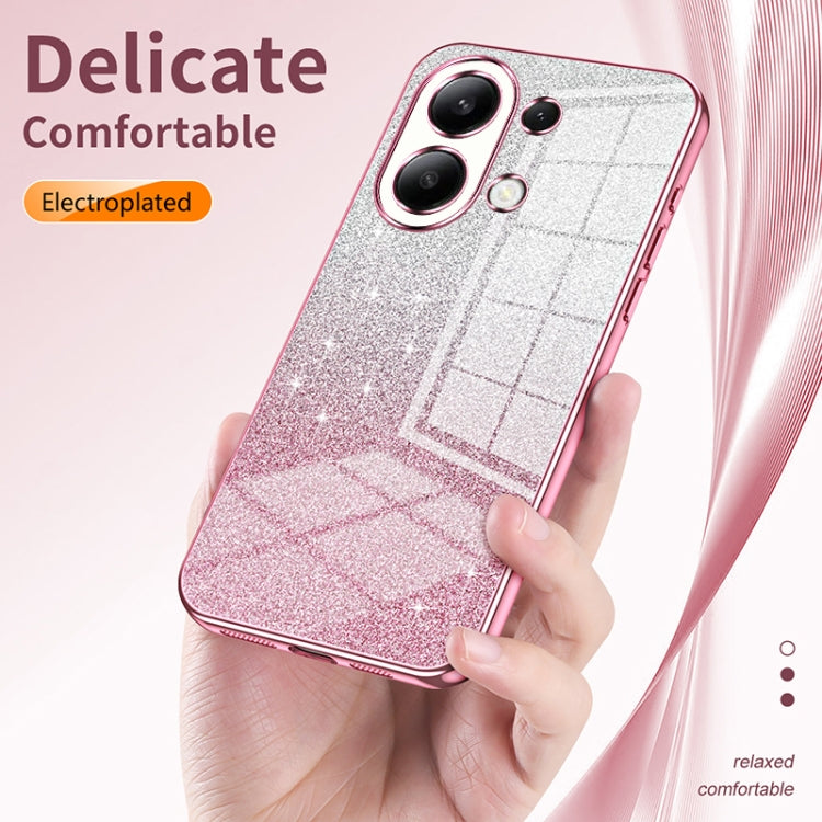 For Xiaomi Redmi Note 11E / Redmi 10 5G Gradient Glitter Powder Electroplated Phone Case(Pink) - Xiaomi Cases by PMC TechLife | Online Shopping South Africa | PMC TechLife | Buy Now Pay Later Mobicred