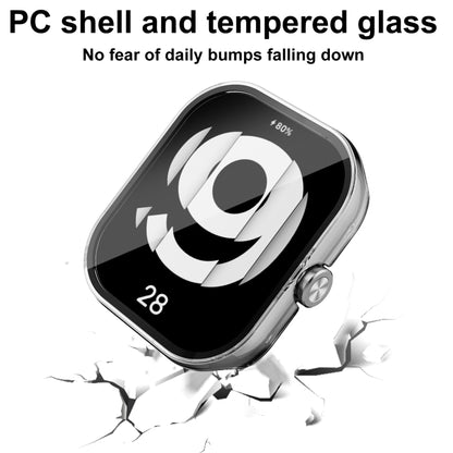 For Redmi Watch 4 PC + Tempered Glass Integrated Watch Protective Case(Black) - Watch Cases by PMC Jewellery | Online Shopping South Africa | PMC Jewellery