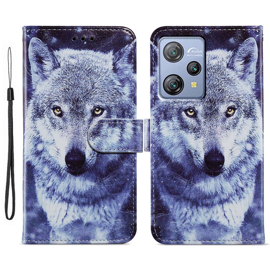 For Blackview A53 Pro Painted Pattern Horizontal Flip Leather Phone Case(White Wolf) - More Brand by PMC Jewellery | Online Shopping South Africa | PMC Jewellery | Buy Now Pay Later Mobicred