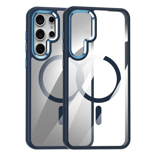 For Samsung Galaxy S25 Ultra 5G MagSafe Anti-fingerprint Highly Transparent PC Phone Case(Blue) - Galaxy S25 Ultra 5G Cases by PMC Jewellery | Online Shopping South Africa | PMC Jewellery | Buy Now Pay Later Mobicred