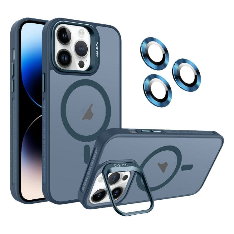 For iPhone 14 Pro Max Invisible Lens Holder MagSafe Phone Case(Navy Blue) - iPhone 14 Pro Max Cases by PMC Jewellery | Online Shopping South Africa | PMC Jewellery | Buy Now Pay Later Mobicred