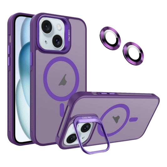 For iPhone 15 Plus Invisible Lens Holder MagSafe Phone Case(Dark Purple) - iPhone 15 Plus Cases by PMC Jewellery | Online Shopping South Africa | PMC Jewellery