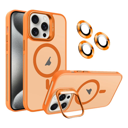 For iPhone 15 Pro Max Invisible Lens Holder MagSafe Phone Case(Orange) - iPhone 15 Pro Max Cases by PMC Jewellery | Online Shopping South Africa | PMC Jewellery