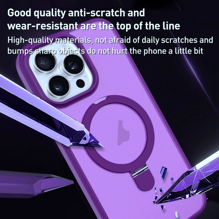 For iPhone 11 Pro Max MagSafe Magnetic Holder Phone Case(Dark Purple) - iPhone 11 Pro Max Cases by PMC Jewellery | Online Shopping South Africa | PMC Jewellery