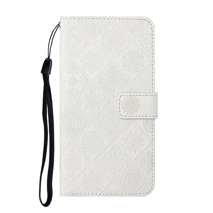 For Google Pixel 9 Pro XL Ethnic Style Embossed Pattern Leather Phone Case(White) - Google Cases by PMC Jewellery | Online Shopping South Africa | PMC Jewellery | Buy Now Pay Later Mobicred