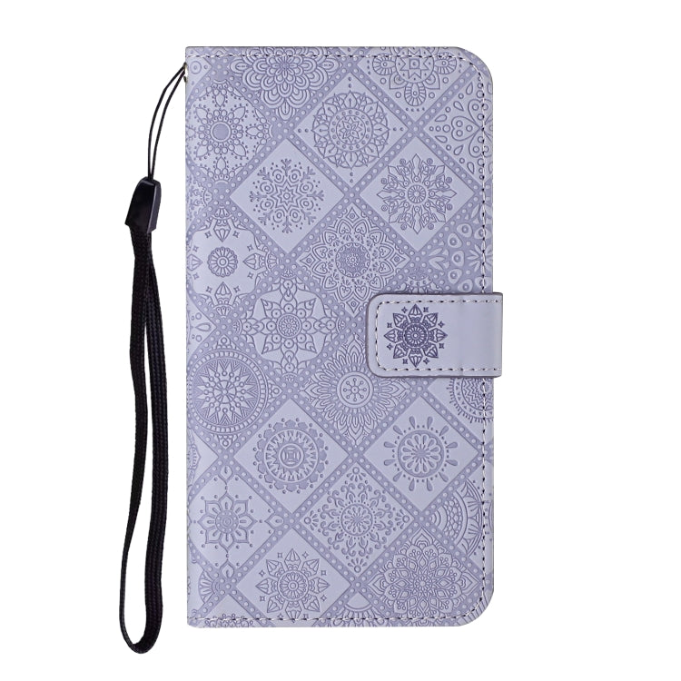 For Google Pixel 9 Pro XL Ethnic Style Embossed Pattern Leather Phone Case(Purple) - Google Cases by PMC TechLife | Online Shopping South Africa | PMC TechLife | Buy Now Pay Later Mobicred
