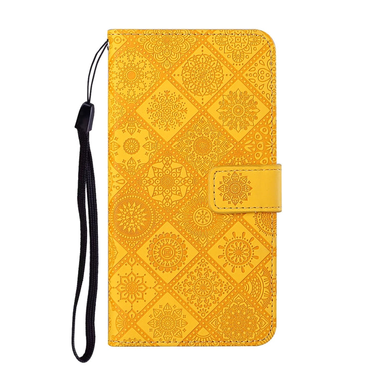 For Google Pixel 9 / 9 Pro Ethnic Style Embossed Pattern Leather Phone Case(Yellow) - Google Cases by PMC Jewellery | Online Shopping South Africa | PMC Jewellery | Buy Now Pay Later Mobicred