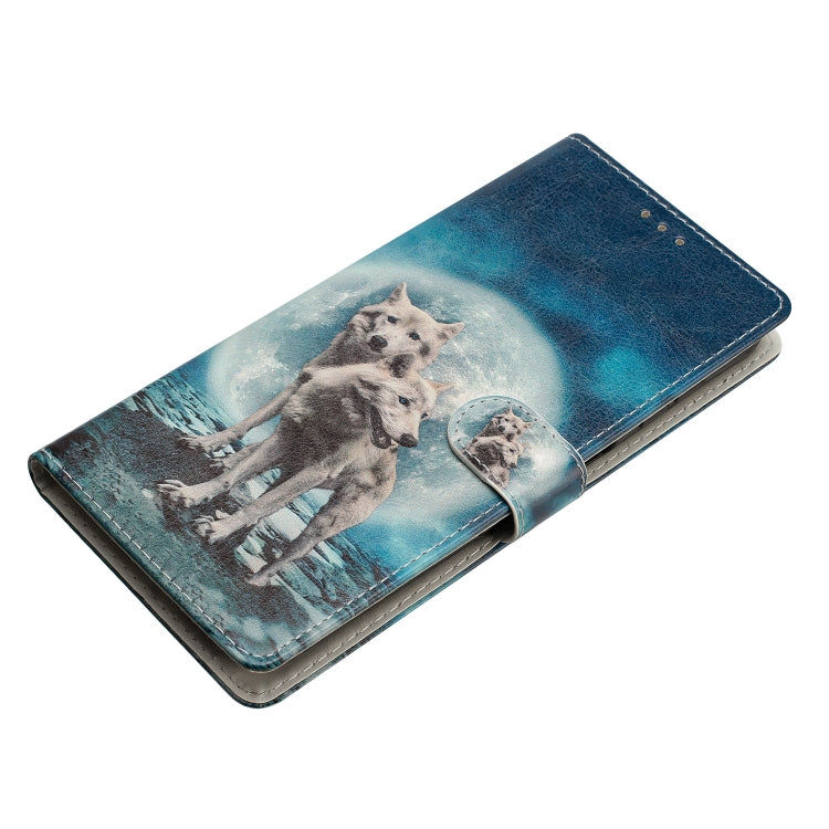 For Blackview A53 Pro Colored Drawing Leather Phone Case(Twin Wolves) - More Brand by PMC TechLife | Online Shopping South Africa | PMC TechLife | Buy Now Pay Later Mobicred