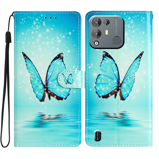 For Blackview A55 Pro Colored Drawing Leather Phone Case(Blue Butterfly) - More Brand by PMC Jewellery | Online Shopping South Africa | PMC Jewellery | Buy Now Pay Later Mobicred