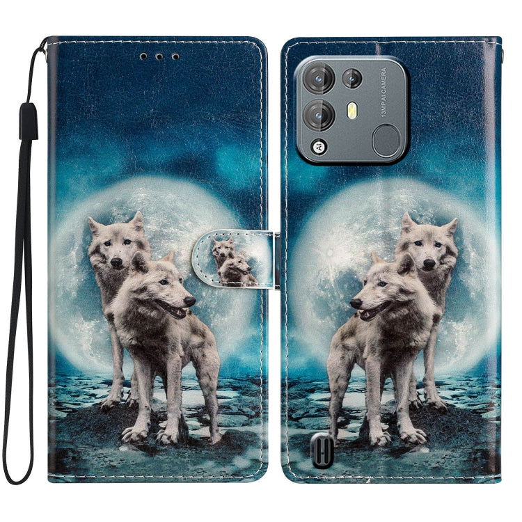 For Blackview A55 Pro Colored Drawing Leather Phone Case(Twin Wolves) - More Brand by PMC Jewellery | Online Shopping South Africa | PMC Jewellery | Buy Now Pay Later Mobicred