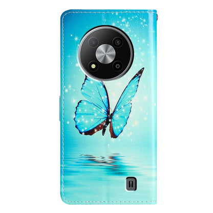 For ZTE Blade A73 5G Colored Drawing Leather Phone Case(Blue Butterfly) - ZTE Cases by PMC Jewellery | Online Shopping South Africa | PMC Jewellery | Buy Now Pay Later Mobicred