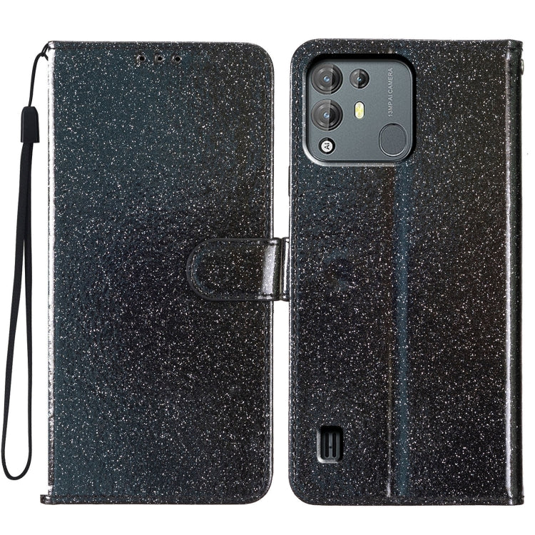 For Blackview A55 Pro Glitter Powder Flip Leather Phone Case(Black) - More Brand by PMC Jewellery | Online Shopping South Africa | PMC Jewellery