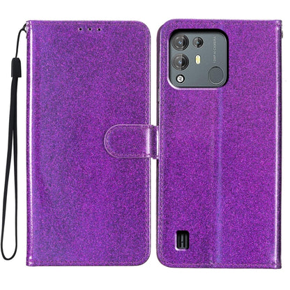 For Blackview A55 Pro Glitter Powder Flip Leather Phone Case(Purple) - More Brand by PMC Jewellery | Online Shopping South Africa | PMC Jewellery