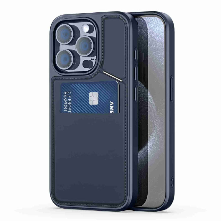 For iPhone 15 Pro Max DUX DUCIS Rafi II Series MagSafe Magnetic Holder RFID Phone Case(Blue) - iPhone 15 Pro Max Cases by DUX DUCIS | Online Shopping South Africa | PMC Jewellery | Buy Now Pay Later Mobicred