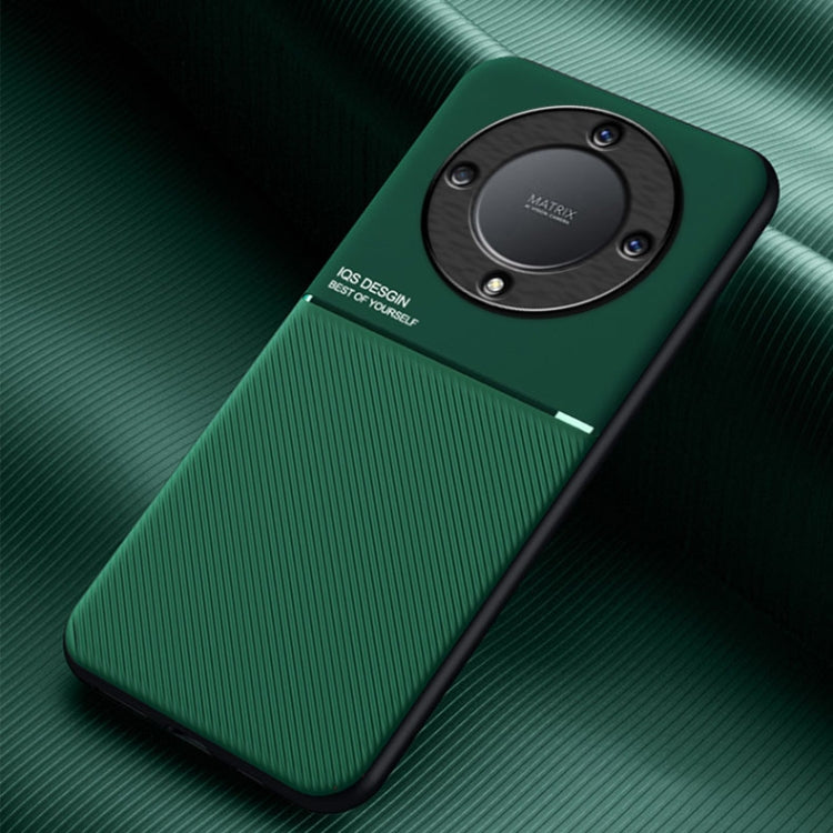 For Honor X9a Classic Tilt Strip Grain Magnetic Shockproof PC + TPU Phone Case(Green) - Honor Cases by PMC TechLife | Online Shopping South Africa | PMC TechLife