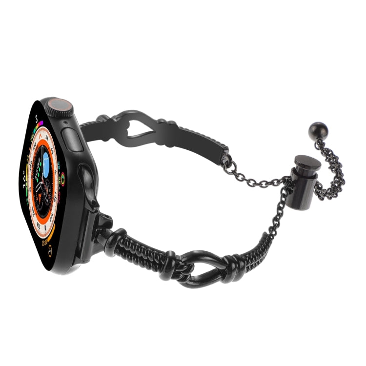 For Apple Watch Series 9 41mm Twist Metal Bracelet Chain Watch Band(Black) - Watch Bands by PMC Jewellery | Online Shopping South Africa | PMC Jewellery