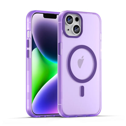 For iPhone 14 MagSafe Frosted Translucent TPU + PC Full Coverage Phone Case(Dark Purple) - iPhone 14 Cases by PMC Jewellery | Online Shopping South Africa | PMC Jewellery