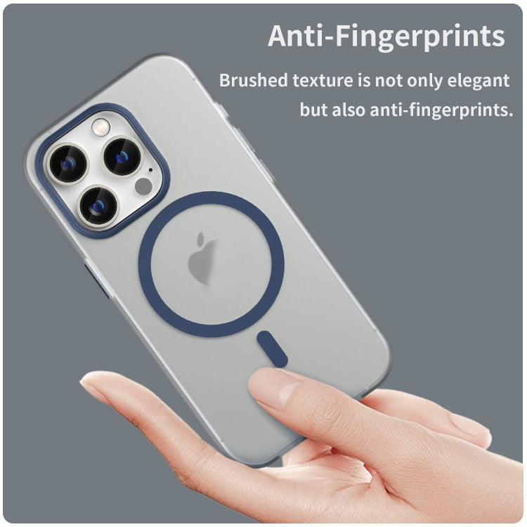 For iPhone 15 Pro MagSafe Frosted Translucent TPU + PC Full Coverage Phone Case(Dark Blue) - iPhone 15 Pro Cases by PMC Jewellery | Online Shopping South Africa | PMC Jewellery | Buy Now Pay Later Mobicred