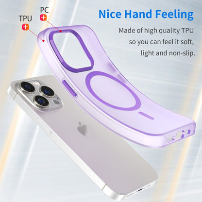 For iPhone 15 Pro MagSafe Frosted Translucent TPU + PC Full Coverage Phone Case(Dark Purple) - iPhone 15 Pro Cases by PMC Jewellery | Online Shopping South Africa | PMC Jewellery | Buy Now Pay Later Mobicred