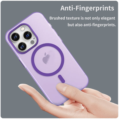 For iPhone 15 Pro MagSafe Frosted Translucent TPU + PC Full Coverage Phone Case(Dark Purple) - iPhone 15 Pro Cases by PMC Jewellery | Online Shopping South Africa | PMC Jewellery | Buy Now Pay Later Mobicred