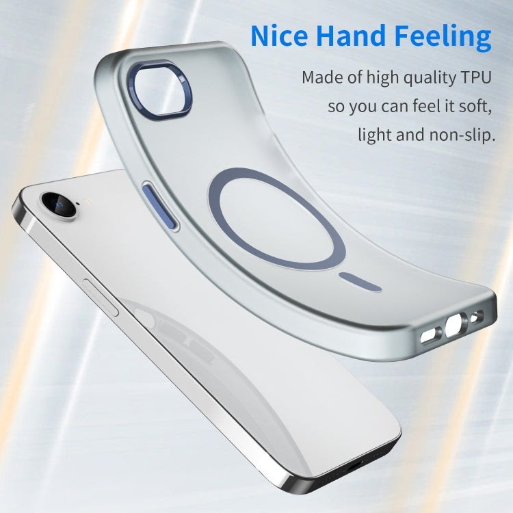 For iPhone 16e MagSafe Frosted Translucent TPU + PC Full Coverage Phone Case(Dark Blue) - iPhone 16e Cases by PMC TechLife | Online Shopping South Africa | PMC TechLife | Buy Now Pay Later Mobicred