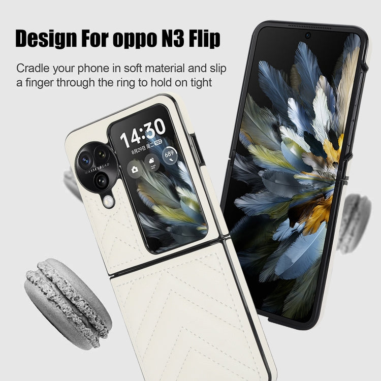 For OPPO Find N3 Flip V-shaped Folding Phone Case(White) - Find N3 Flip Cases by PMC Jewellery | Online Shopping South Africa | PMC Jewellery | Buy Now Pay Later Mobicred