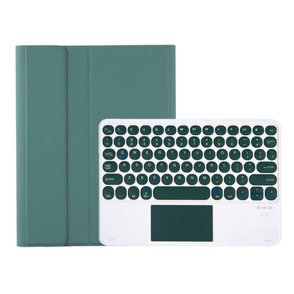 For Samsung Galaxy Tab S9 FE Candy Color TPU Round Keycap Touch Bluetooth Keyboard Leather Case(Dark Green) - Samsung Keyboard by PMC Jewellery | Online Shopping South Africa | PMC Jewellery