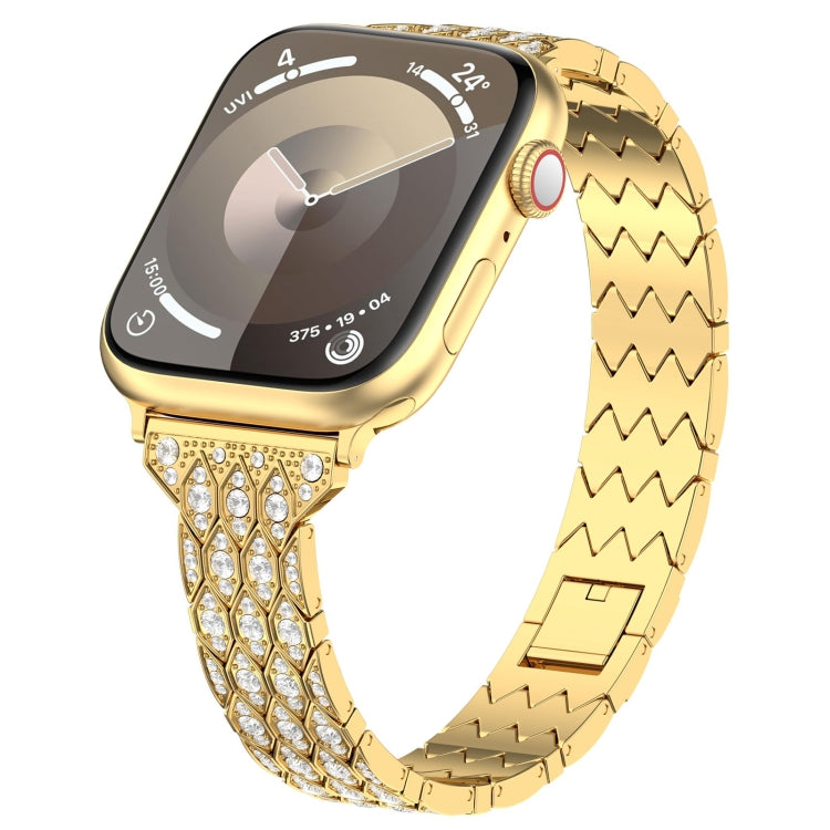 For Apple Watch SE 2023 40mm Devil Eye Diamond Bracelet Metal Watch Band(Gold) - Watch Bands by PMC Jewellery | Online Shopping South Africa | PMC Jewellery