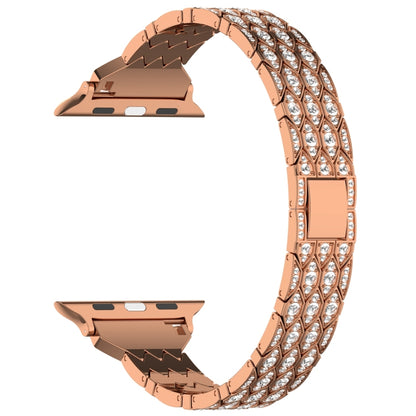 For Apple Watch Ultra 2 49mm Devil Eye Diamond Bracelet Metal Watch Band(Rose Gold) - Watch Bands by PMC Jewellery | Online Shopping South Africa | PMC Jewellery