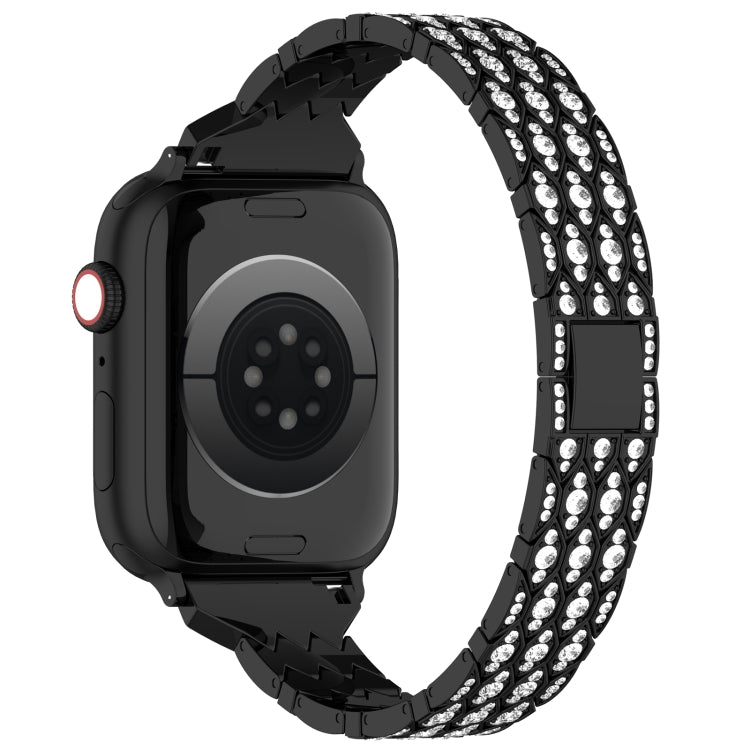 For Apple Watch SE 2022 44mm Devil Eye Diamond Bracelet Metal Watch Band(Black) - Watch Bands by PMC Jewellery | Online Shopping South Africa | PMC Jewellery