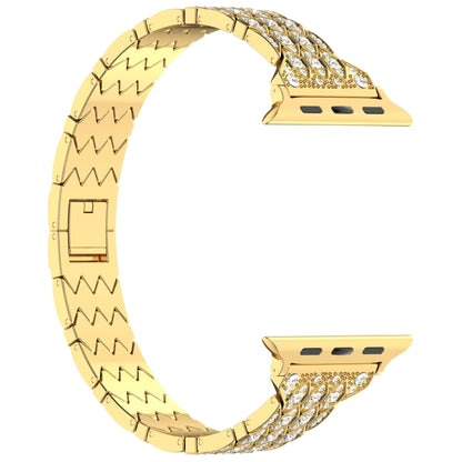 For Apple Watch SE 44mm Devil Eye Diamond Bracelet Metal Watch Band(Gold) - Watch Bands by PMC Jewellery | Online Shopping South Africa | PMC Jewellery