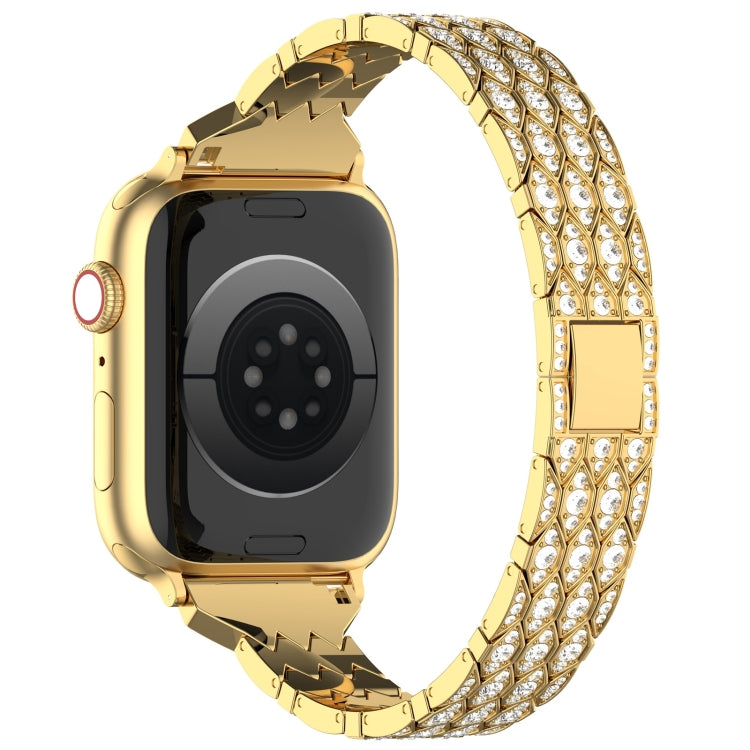 For Apple Watch Series 4 44mm Devil Eye Diamond Bracelet Metal Watch Band(Gold) - Watch Bands by PMC Jewellery | Online Shopping South Africa | PMC Jewellery