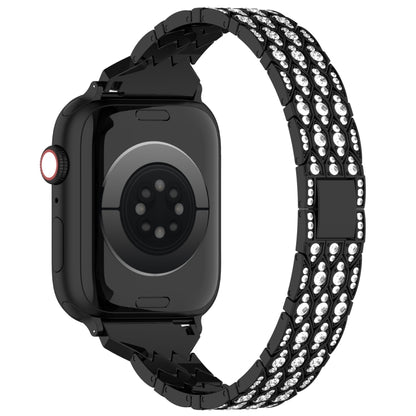 For Apple Watch Series 2 38mm Devil Eye Diamond Bracelet Metal Watch Band(Black) - Watch Bands by PMC Jewellery | Online Shopping South Africa | PMC Jewellery