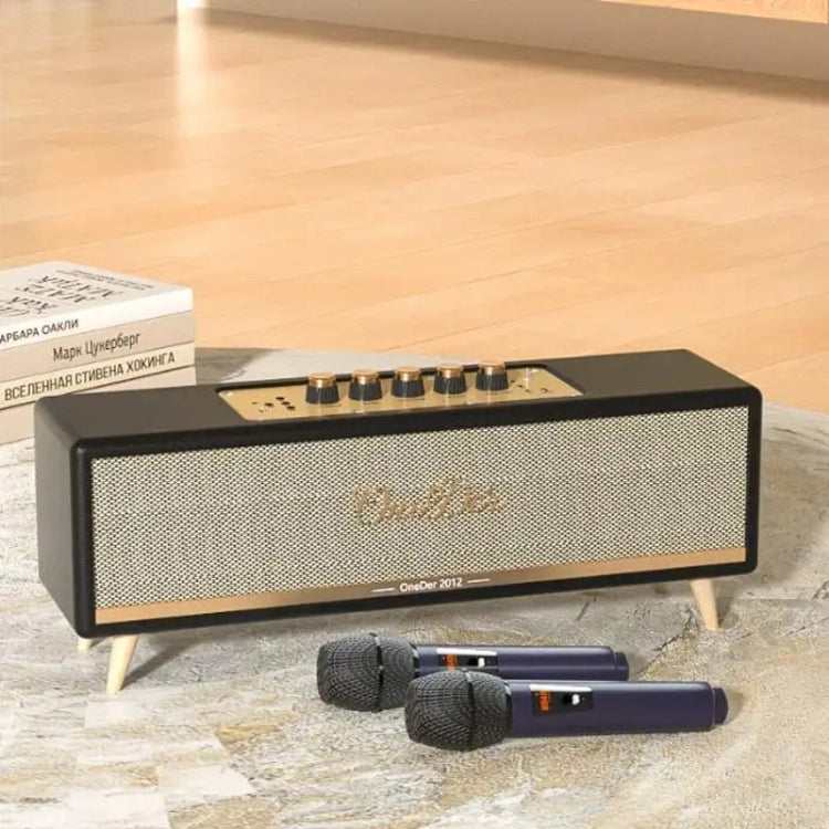 Oneder D8 Wireless Retro Dual Microphone Bluetooth Speaker(Black) - free shipping - PMC Jewellery - Order now!