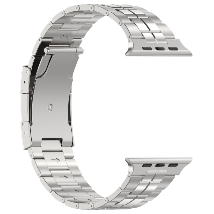 For Apple Watch SE 2022 44mm Tortoise Buckle Titanium Steel Watch Band(Silver) - Watch Bands by PMC Jewellery | Online Shopping South Africa | PMC Jewellery